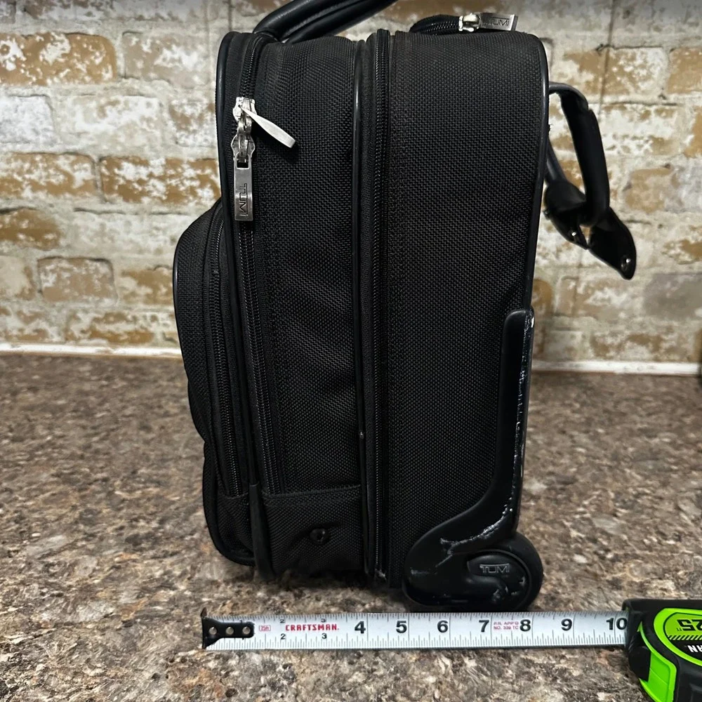 Tumi Rolling Briefcase Mens OS Black Good Ballistic Nylon Leather Travel Bag